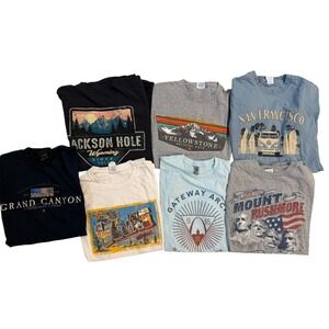 Bundle Lot Of 7 Western United States Graphic T Shirts Teens Westward Bound